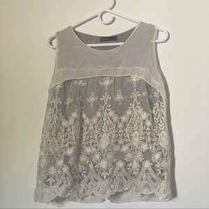 Lace and Jersey Swing Top